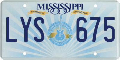 MS license plate LYS675