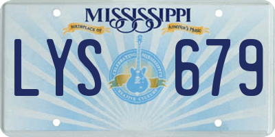 MS license plate LYS679