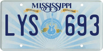 MS license plate LYS693