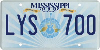 MS license plate LYS700