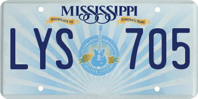 MS license plate LYS705