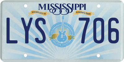 MS license plate LYS706