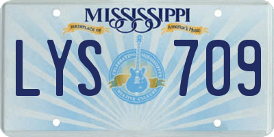 MS license plate LYS709