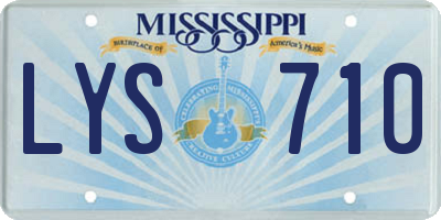 MS license plate LYS710