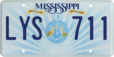 MS license plate LYS711