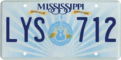 MS license plate LYS712