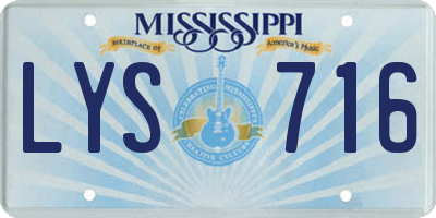 MS license plate LYS716