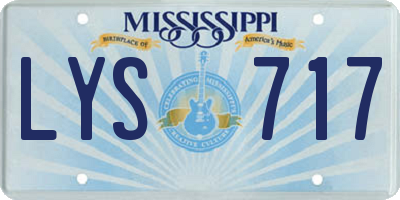 MS license plate LYS717