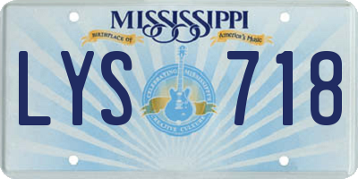 MS license plate LYS718