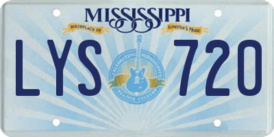 MS license plate LYS720