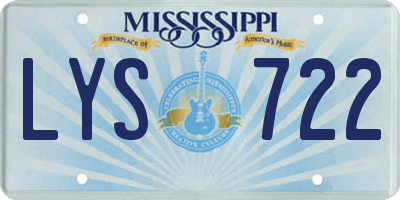 MS license plate LYS722