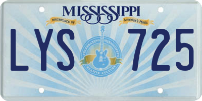 MS license plate LYS725