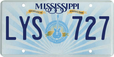 MS license plate LYS727