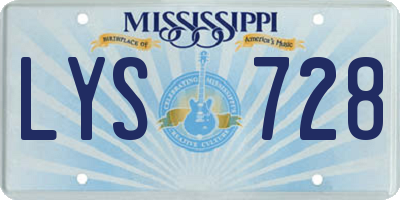 MS license plate LYS728