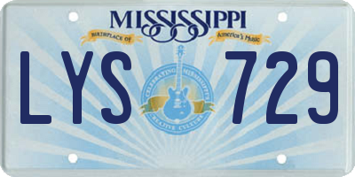 MS license plate LYS729