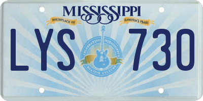 MS license plate LYS730