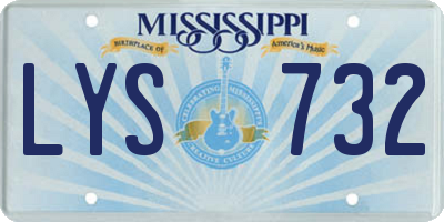 MS license plate LYS732