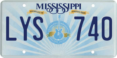 MS license plate LYS740