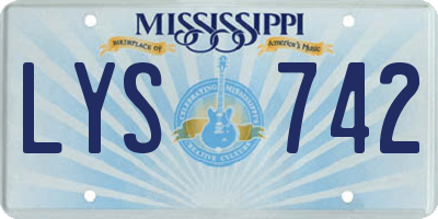 MS license plate LYS742