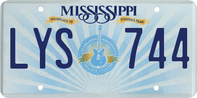 MS license plate LYS744