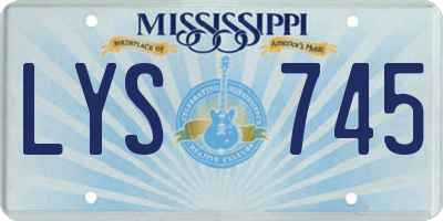 MS license plate LYS745