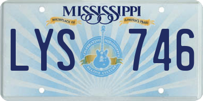 MS license plate LYS746