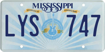 MS license plate LYS747