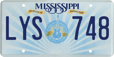 MS license plate LYS748