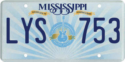 MS license plate LYS753