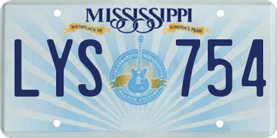 MS license plate LYS754