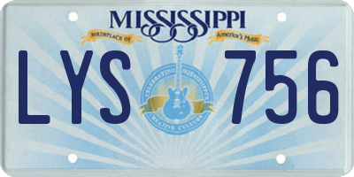 MS license plate LYS756