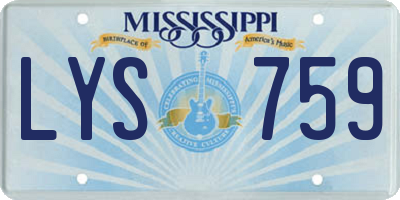 MS license plate LYS759