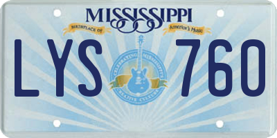 MS license plate LYS760