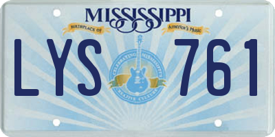 MS license plate LYS761