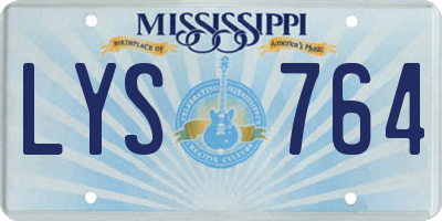 MS license plate LYS764