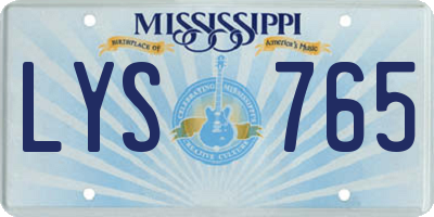 MS license plate LYS765