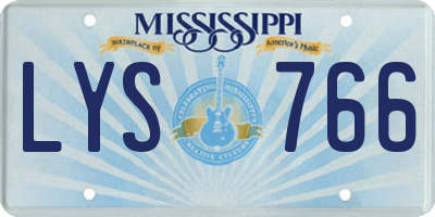 MS license plate LYS766
