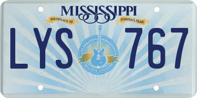 MS license plate LYS767