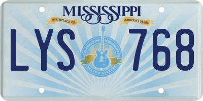 MS license plate LYS768