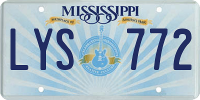 MS license plate LYS772