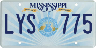 MS license plate LYS775