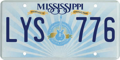 MS license plate LYS776