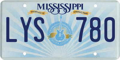 MS license plate LYS780