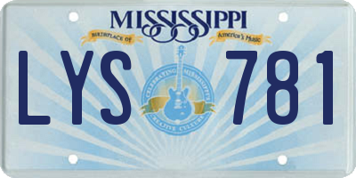MS license plate LYS781