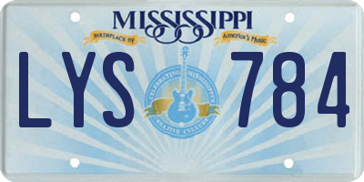 MS license plate LYS784