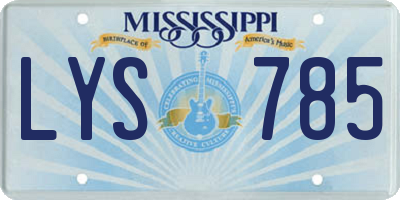 MS license plate LYS785