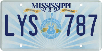 MS license plate LYS787