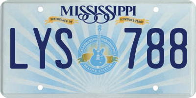 MS license plate LYS788