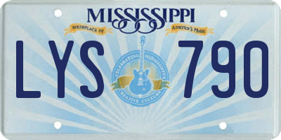 MS license plate LYS790