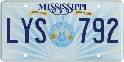 MS license plate LYS792